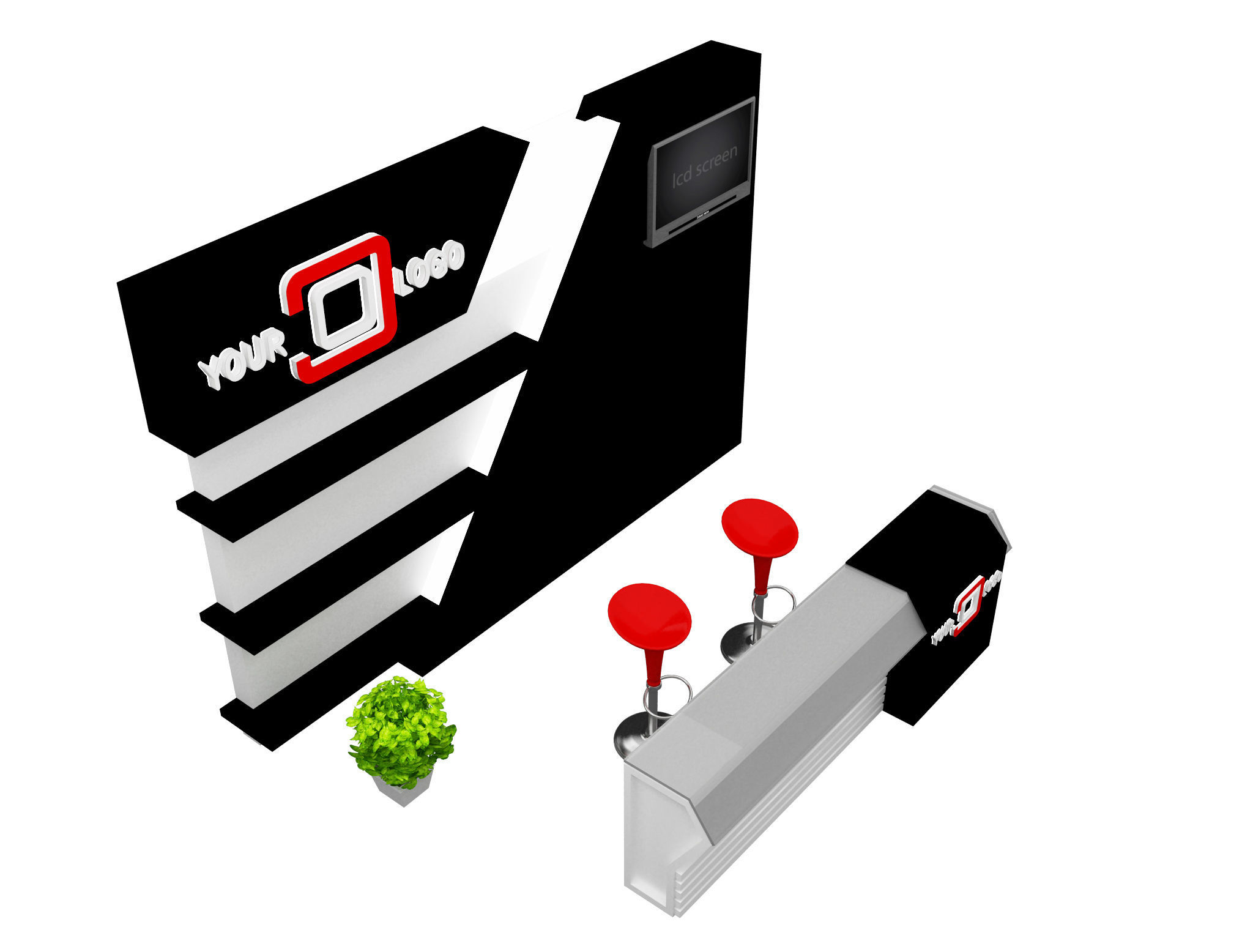 Booth Exhibition Stand a468b 3D model_8