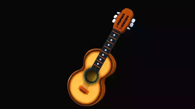 Guitar acoustic 3D model