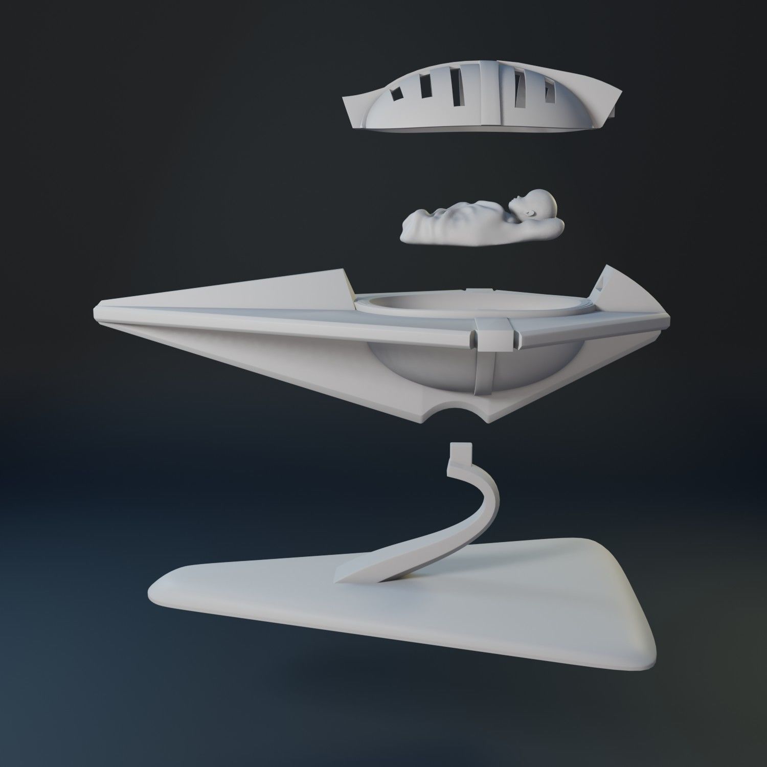 Baby Kal-El in his rocket 3D print model_3