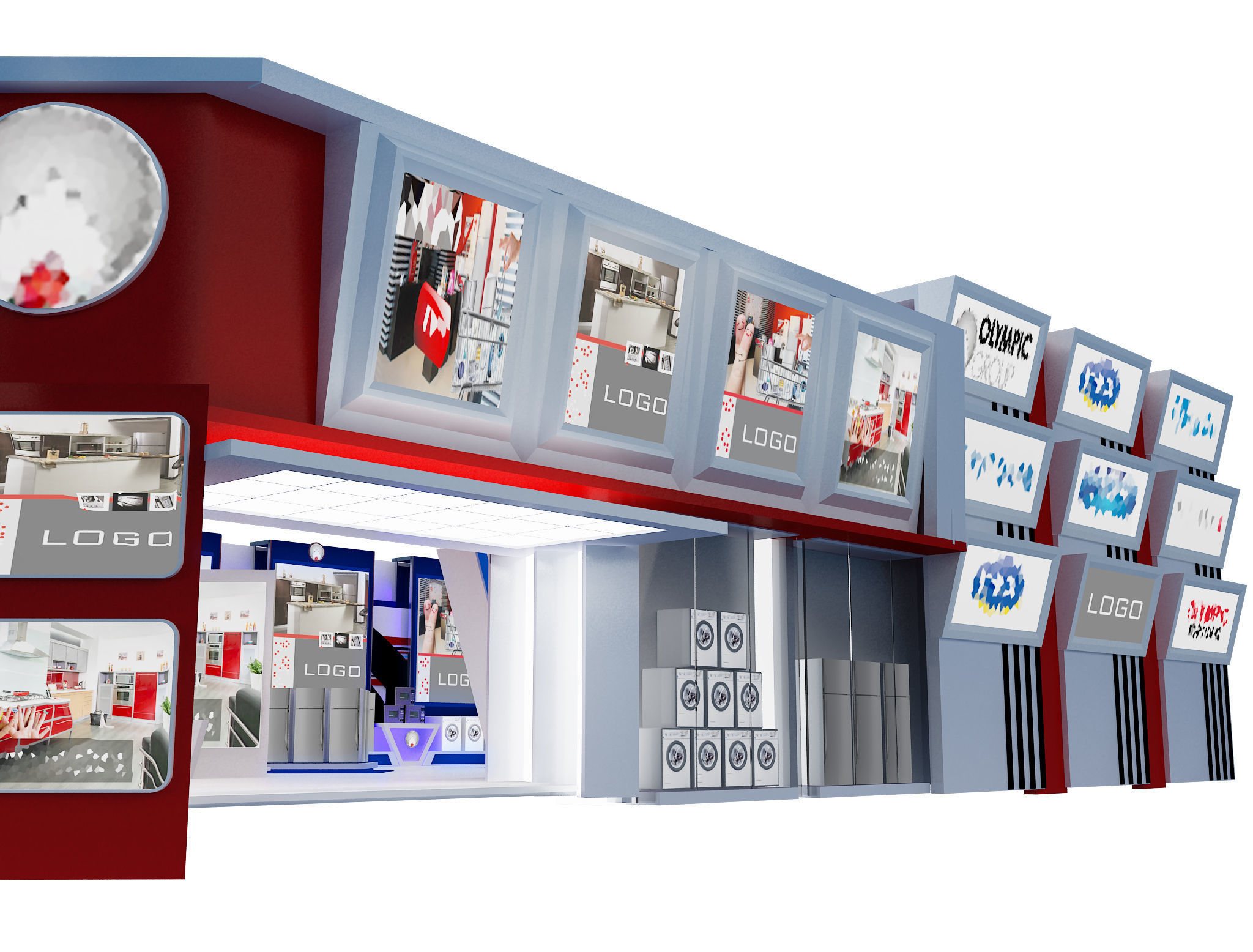 Booth Exhibition Stand a470 3D model_4