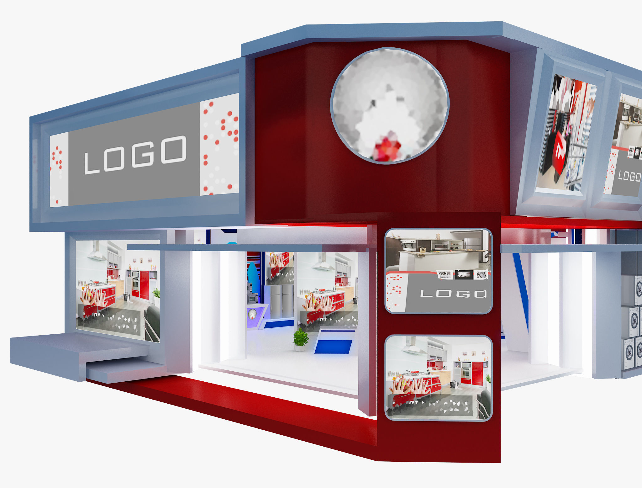 Booth Exhibition Stand a470 3D model_6