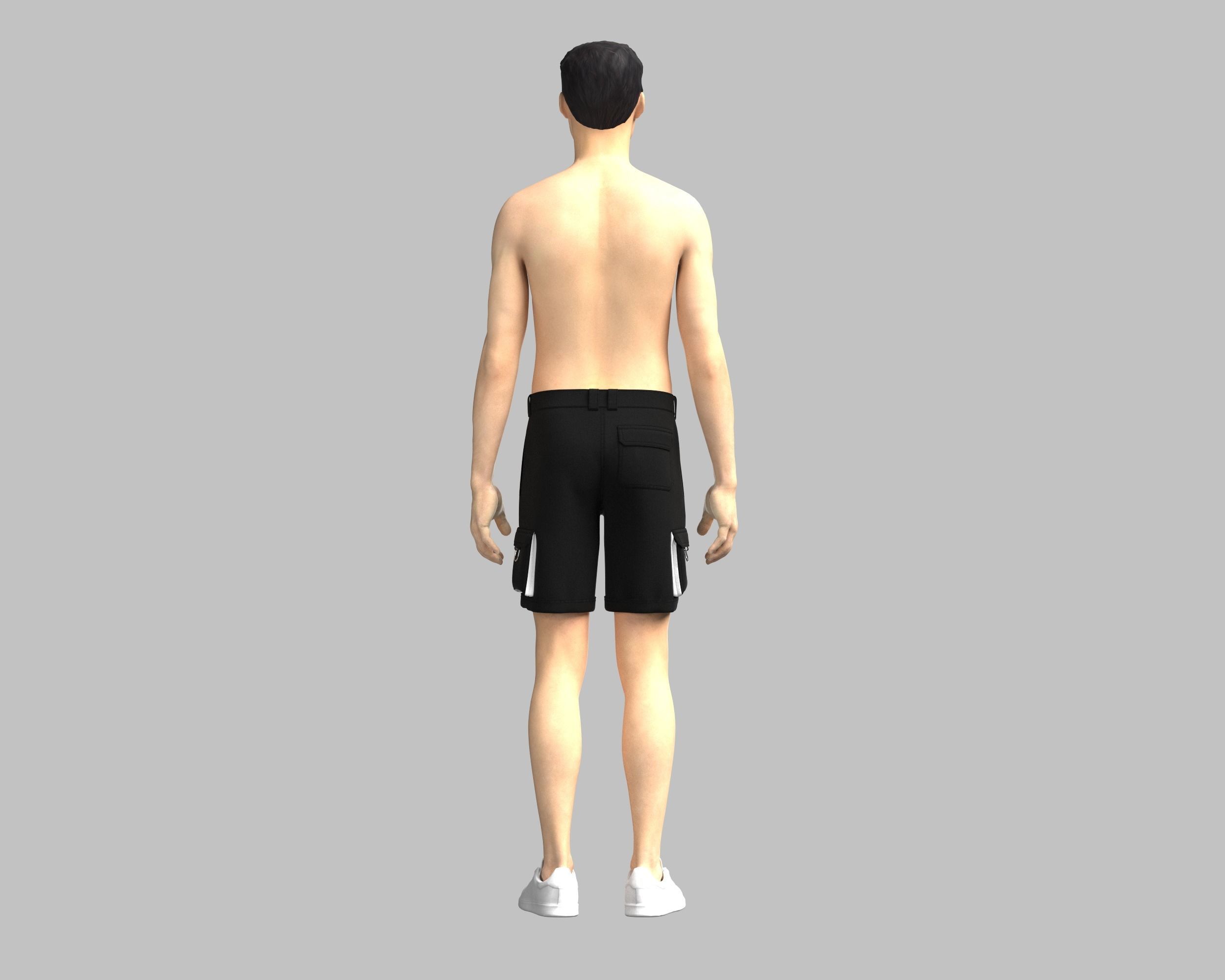 Short Pant Utility 3D model_7
