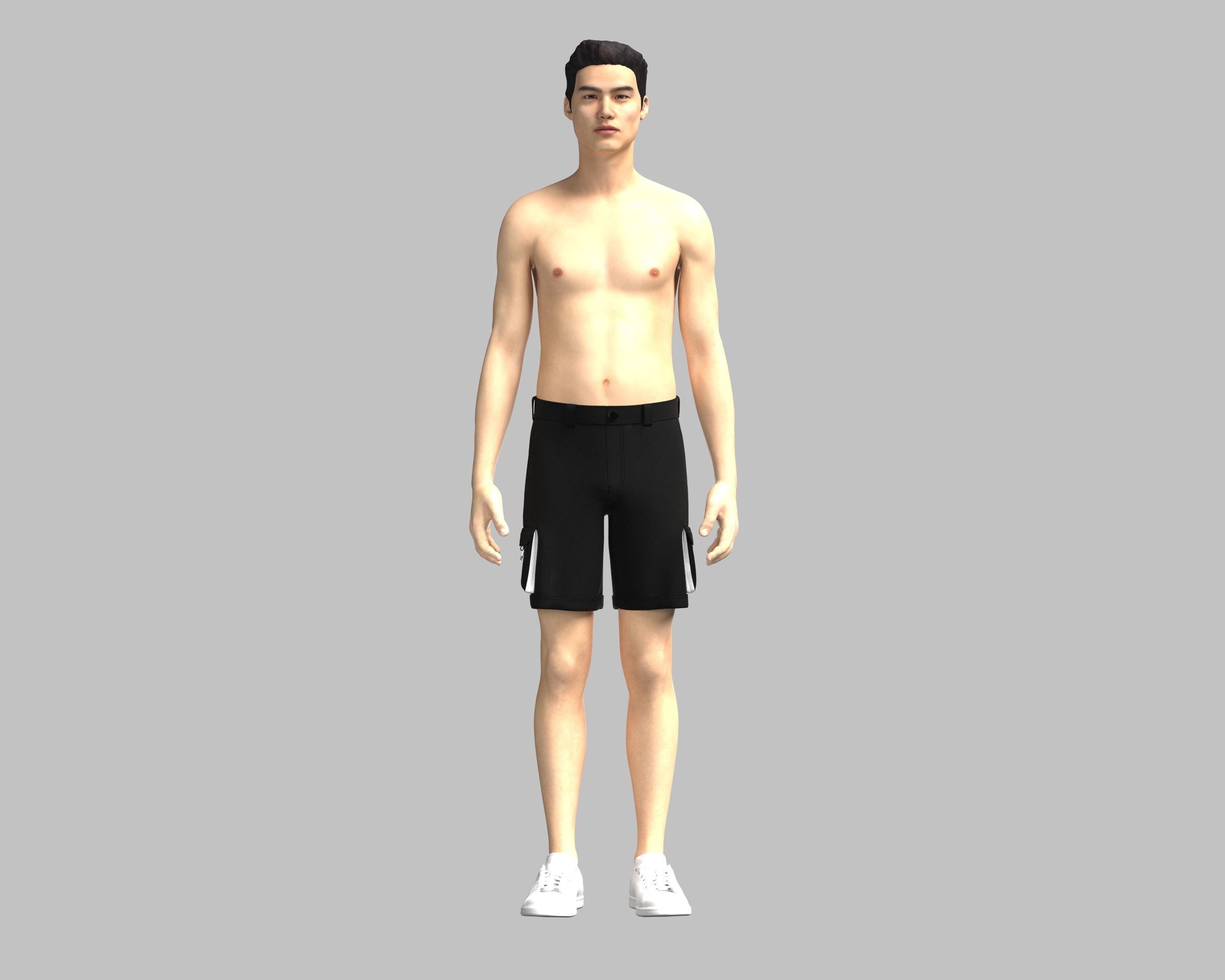Short Pant Utility 3D model_6