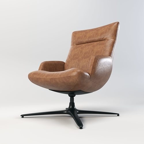 Chair with Swivel Base 3D model 7