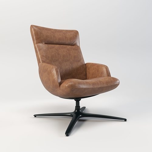 Chair with Swivel Base 3D model 2