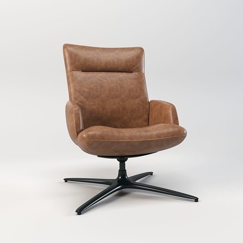 Chair with Swivel Base 3D model 5