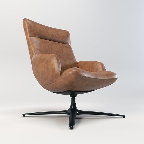 Chair with Swivel Base 3D model 6