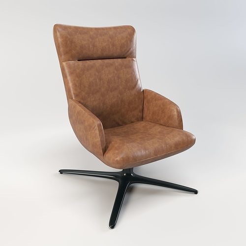 Chair with Swivel Base 3D model 3