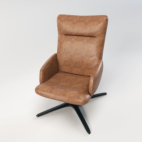 Chair with Swivel Base 3D model 4