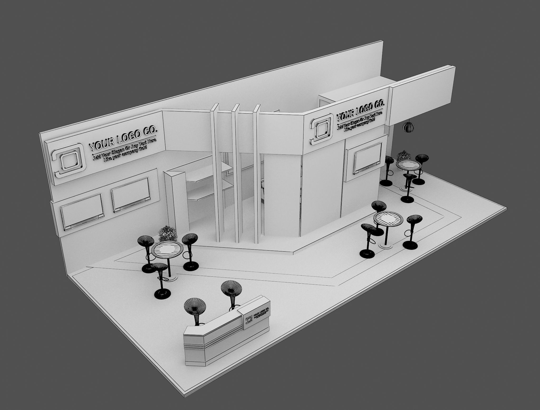 Booth Exhibition Stand a471  3D model_1