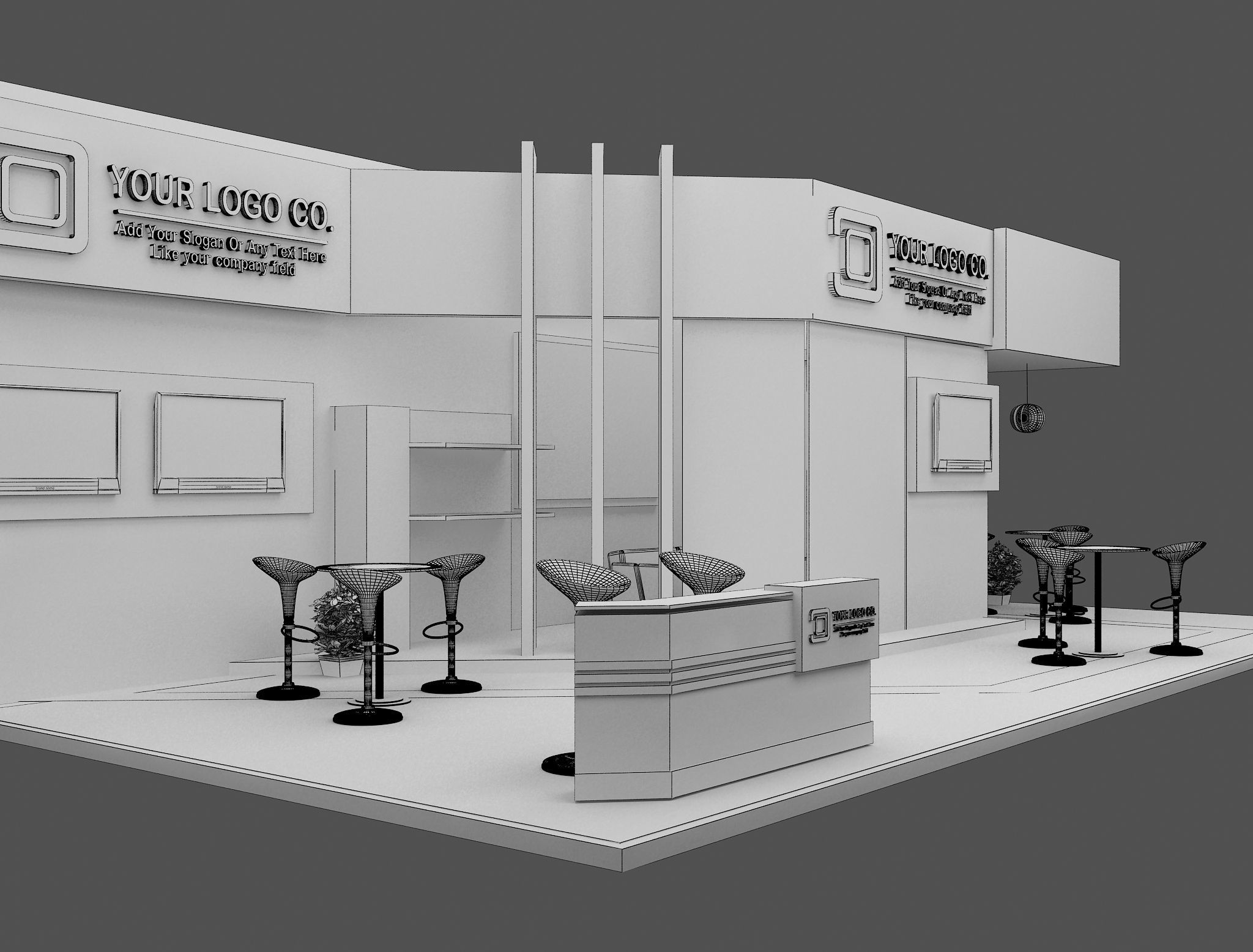 Booth Exhibition Stand a471  3D model_5