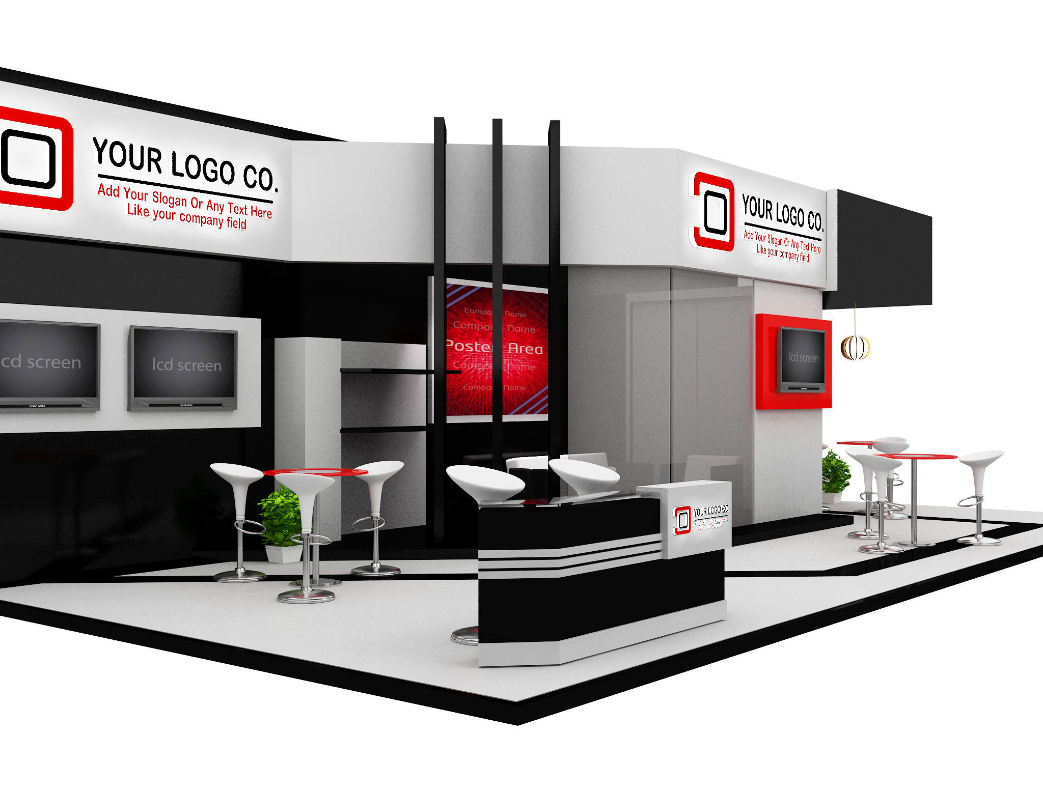 Booth Exhibition Stand a471  3D model_4