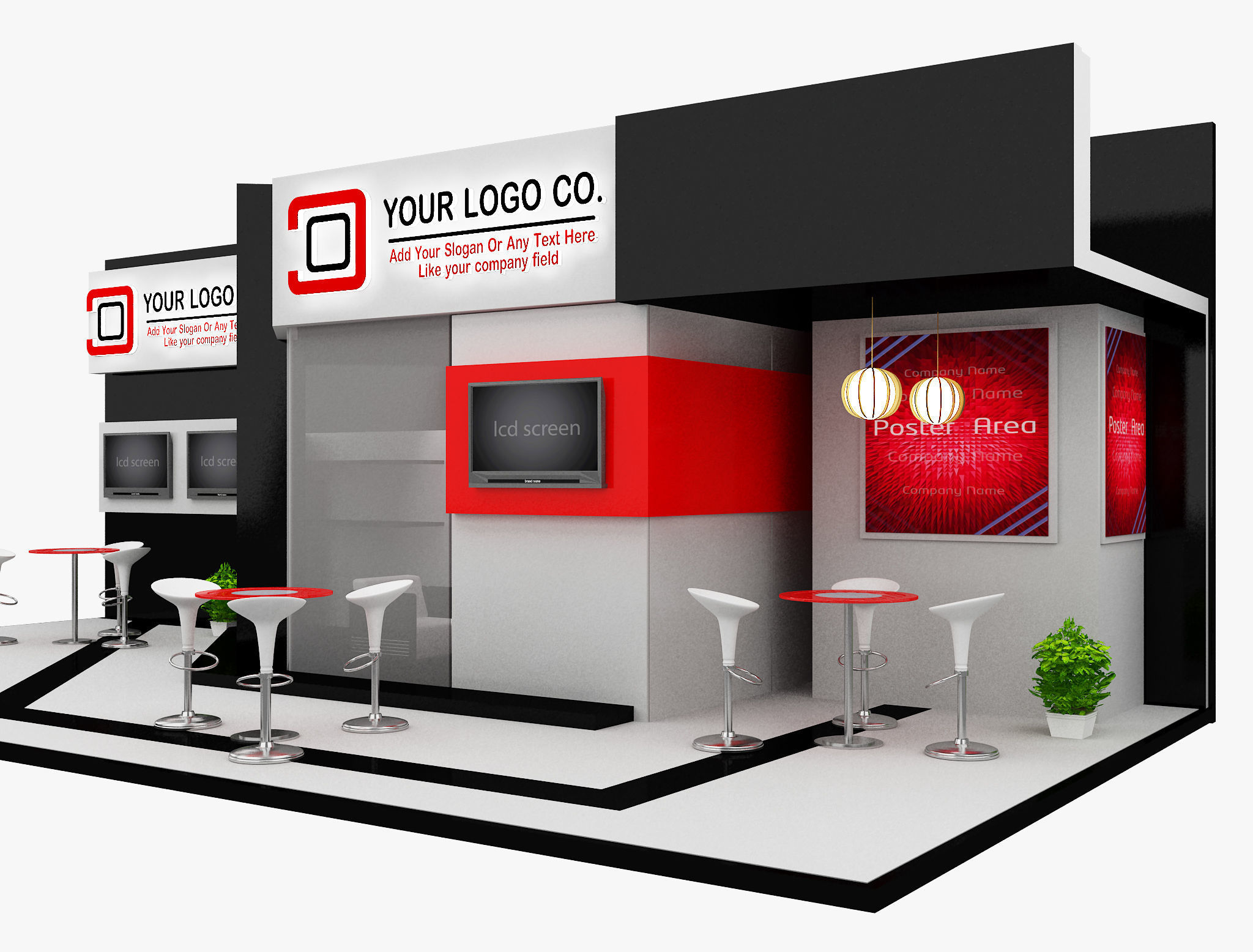 Booth Exhibition Stand a471  3D model_8