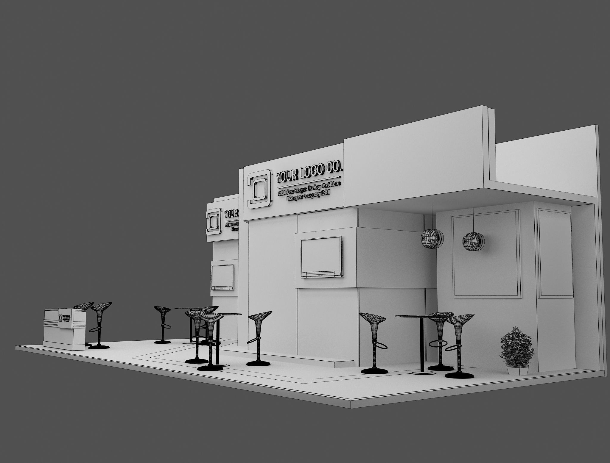Booth Exhibition Stand a471  3D model_3