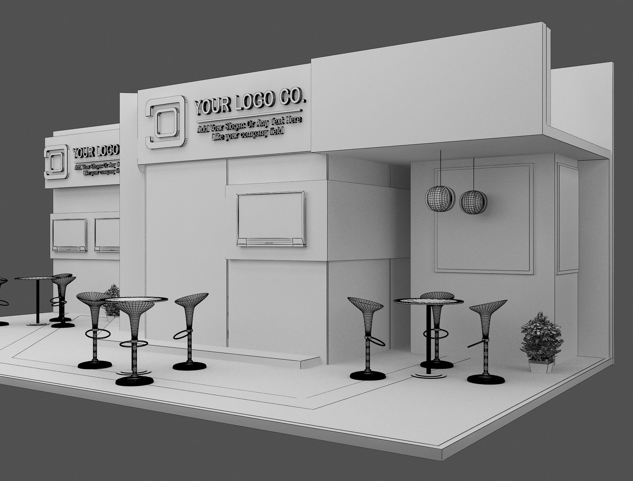 Booth Exhibition Stand a471  3D model_9
