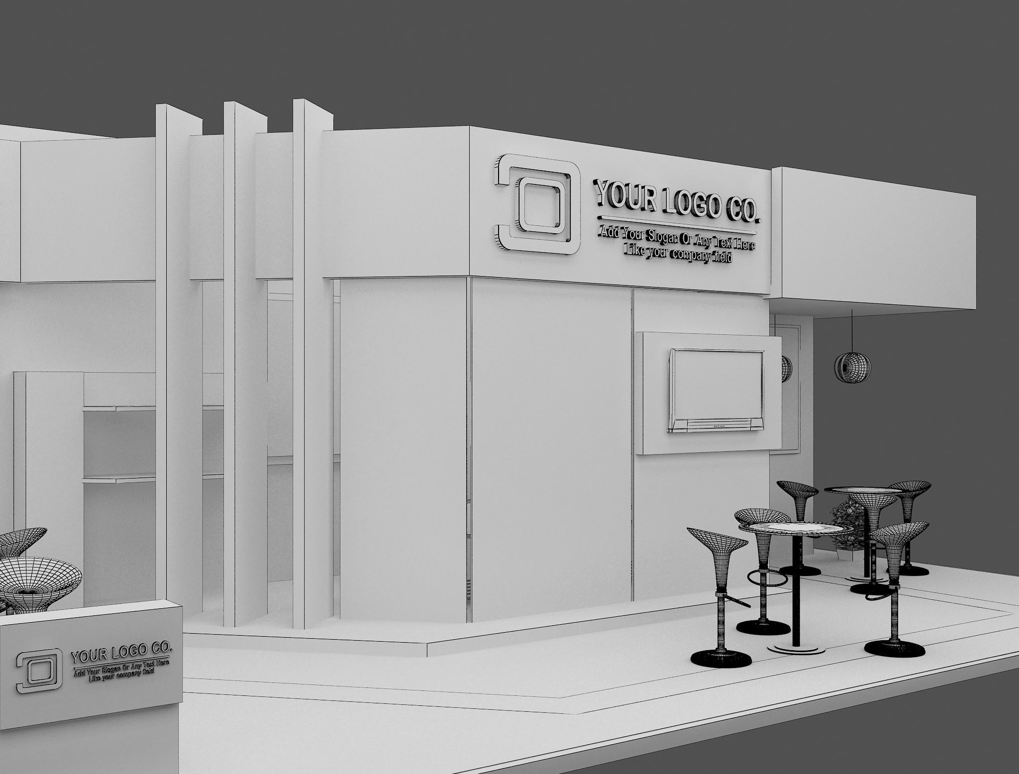 Booth Exhibition Stand a471  3D model_7