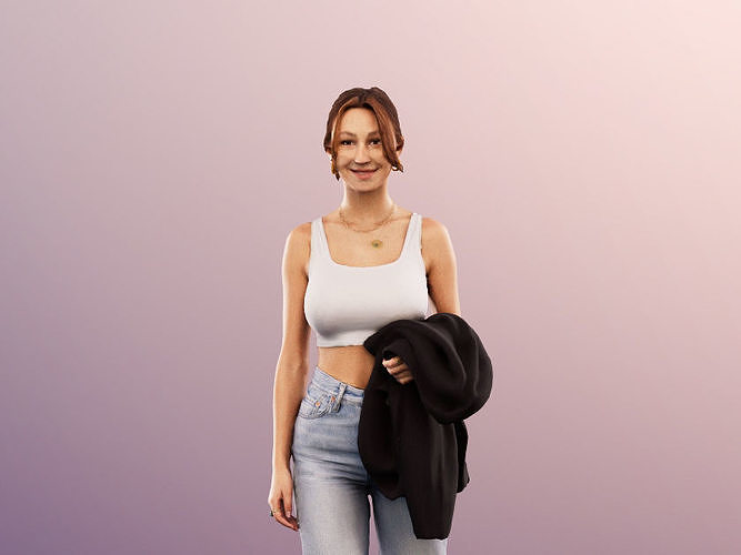 Annika 13155 - Walking Casual Mediterranean Woman Low-poly 3D model