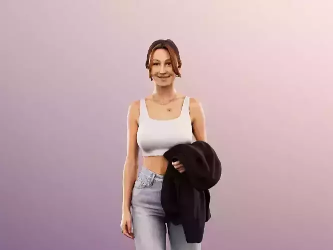 Annika 13155 - Walking Casual Mediterranean Woman Low-poly 3D model