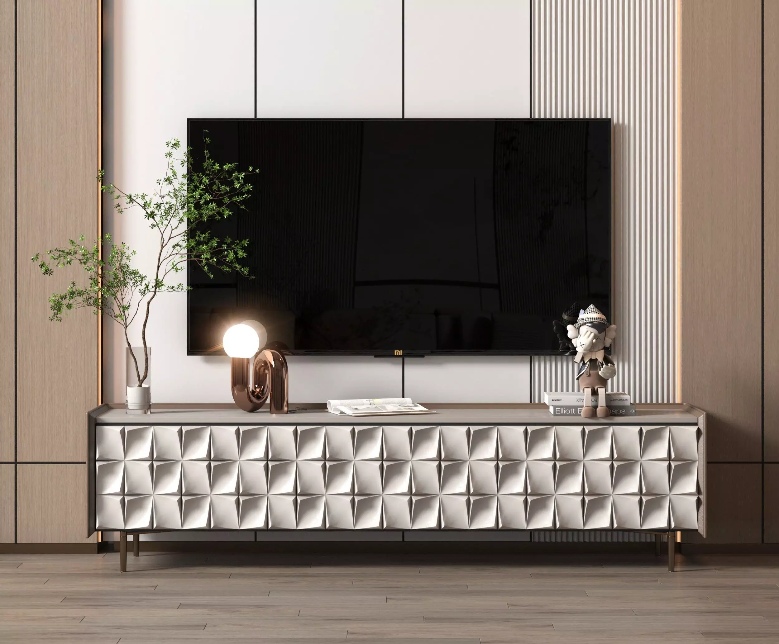 modern tv cabinet 3D model_0