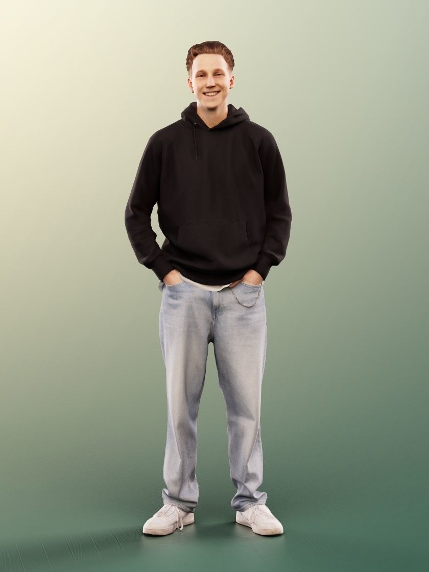 Max 13129 - Standing Casual Young Man Low-poly 3D model_2