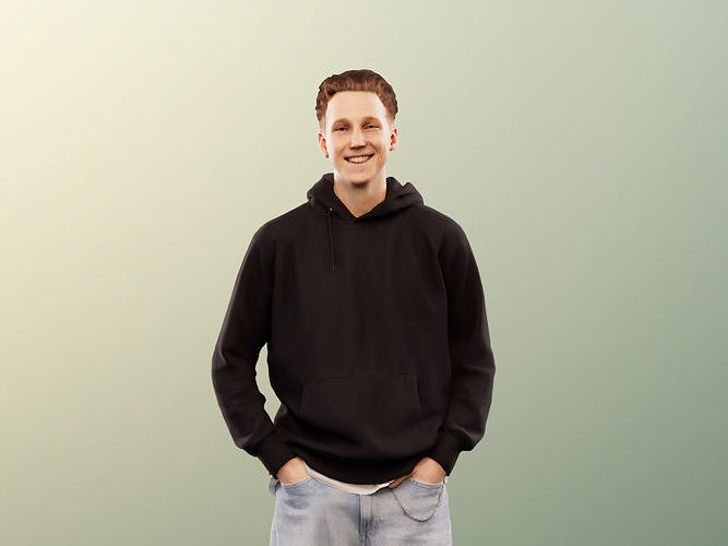 Max 13129 - Standing Casual Young Man Low-poly 3D model