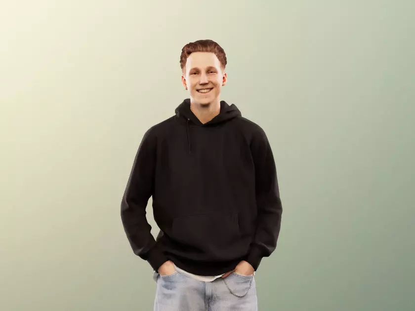 Max 13129 - Standing Casual Young Man Low-poly 3D model_0