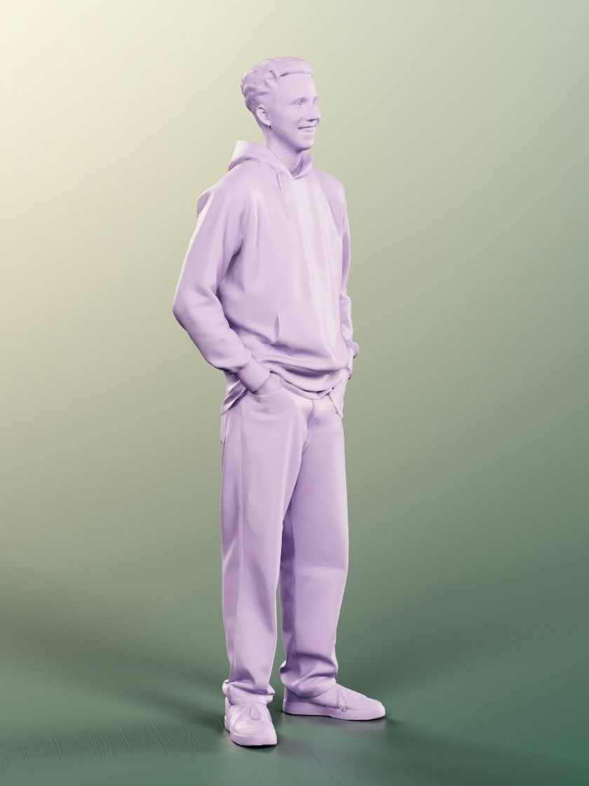 Max 13129 - Standing Casual Young Man Low-poly 3D model_5
