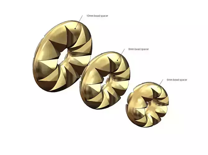 Side spikes round bead and ball ends 3D print model