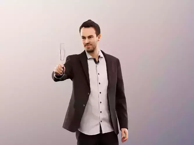 Fabio 13063 - Standing Elegant Man Raising Glass