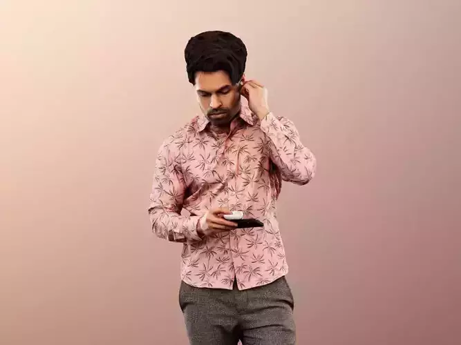 Panju 13052 - Standing Mediterranean Man With Phone