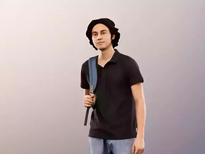 Emilio 12989 - Standing Casual Young Man With Backpack