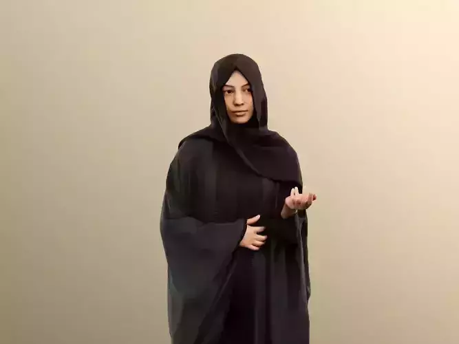 Yade 12931 - Standing Traditional Muslim Woman Talking