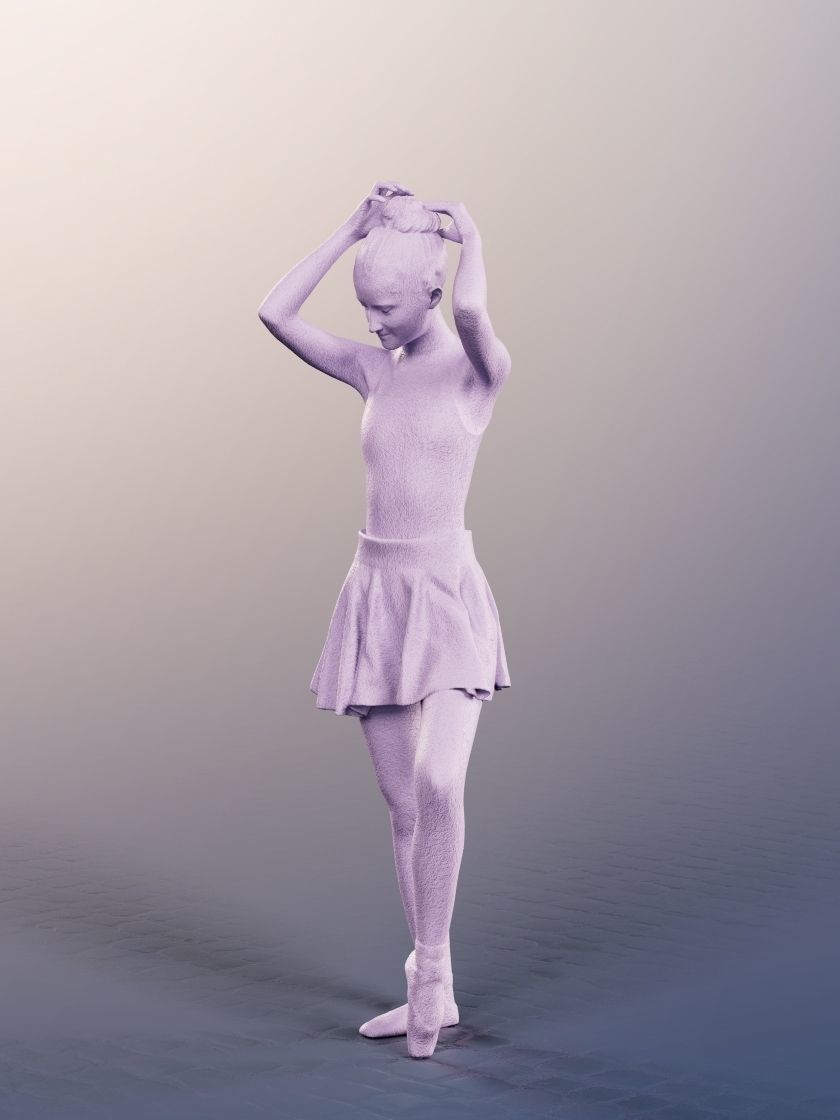 Katy 12840-02 - Female Dancer Statue Low-poly 3D model_5