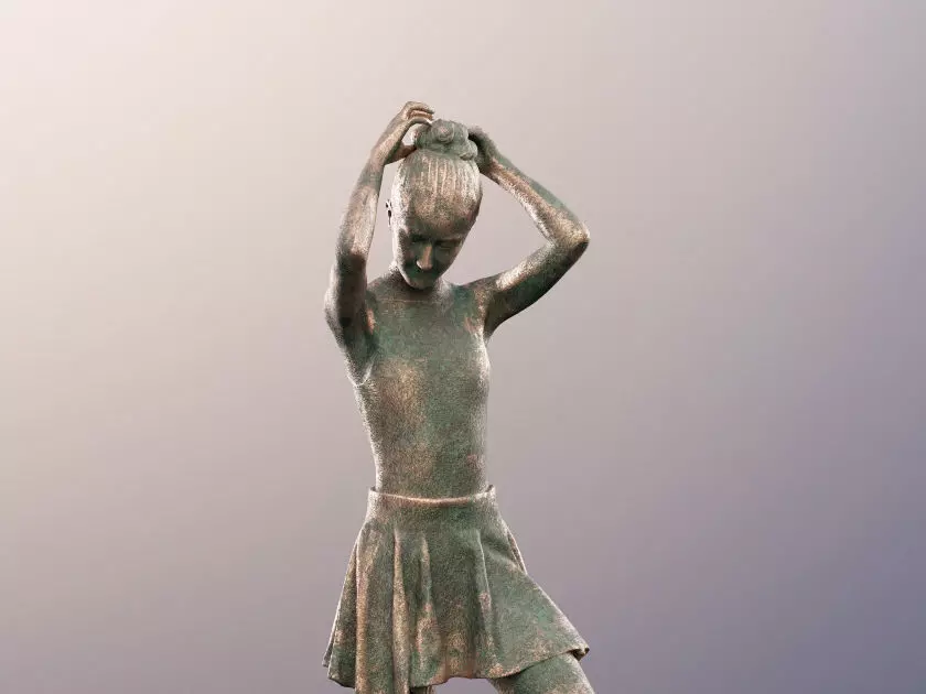 Katy 12840-02 - Female Dancer Statue Low-poly 3D model_0