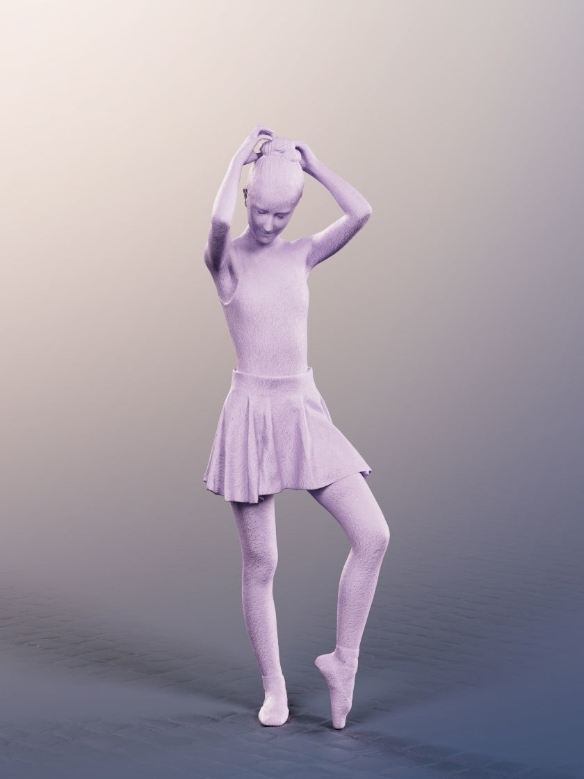 Katy 12840-02 - Female Dancer Statue Low-poly 3D model_4