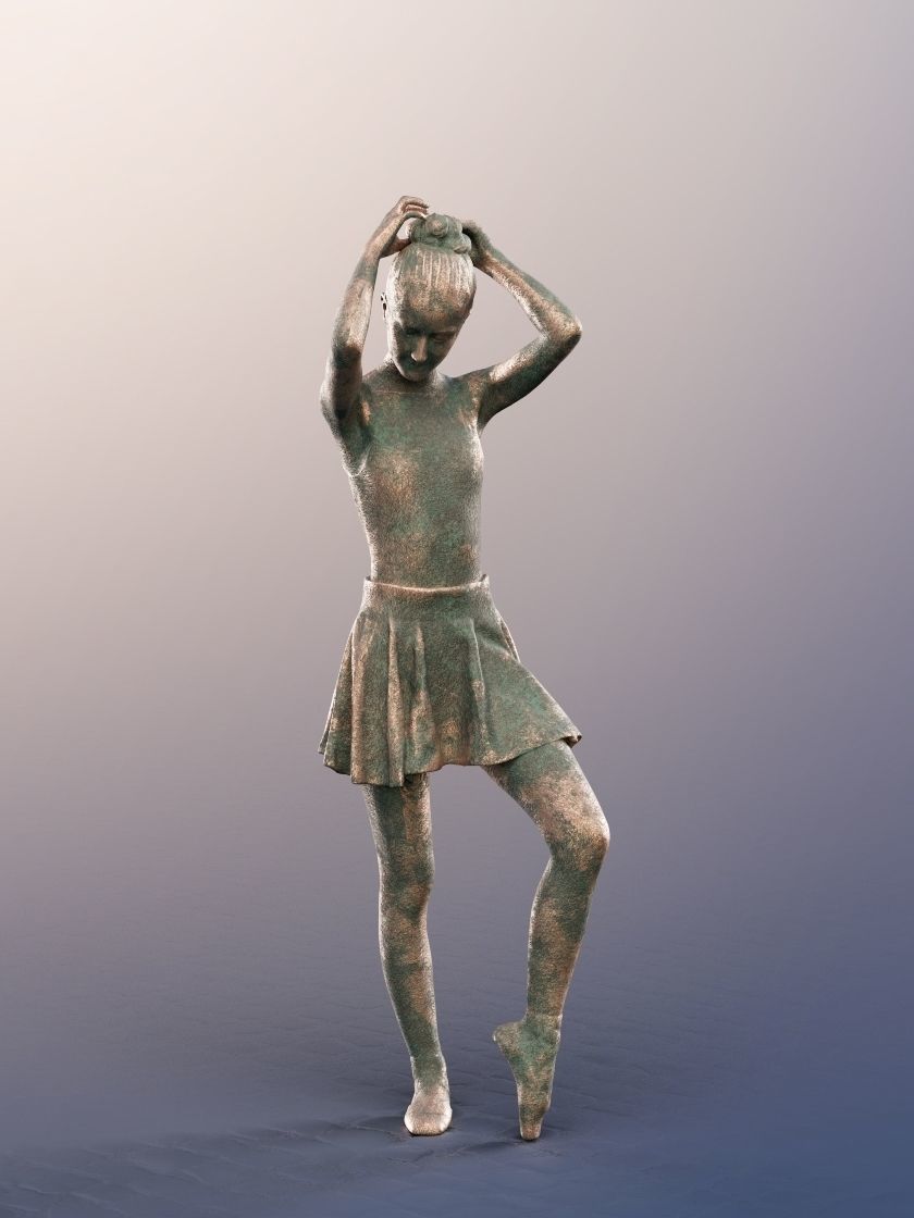 Katy 12840-02 - Female Dancer Statue Low-poly 3D model_2