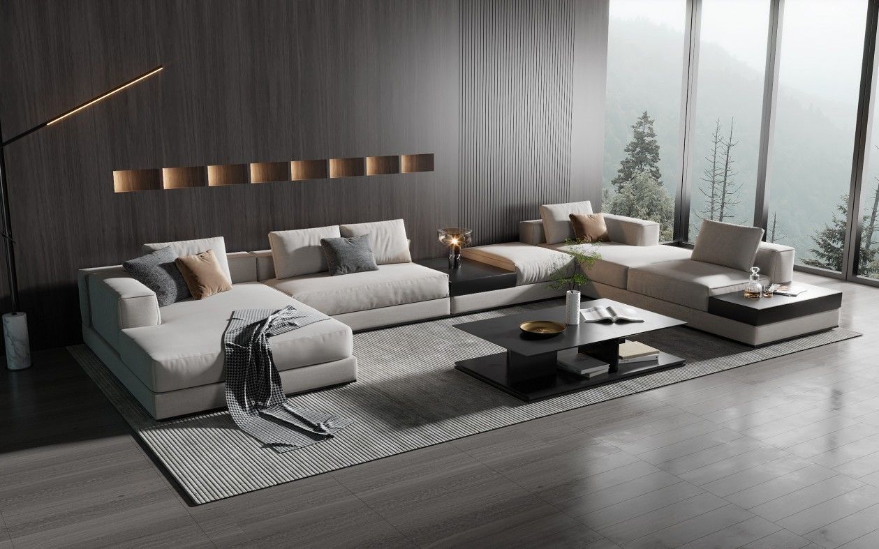 Modern Sofa Set 3D model_1