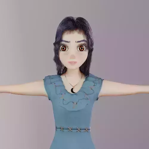 3D GIRL MODEL in dress with hair