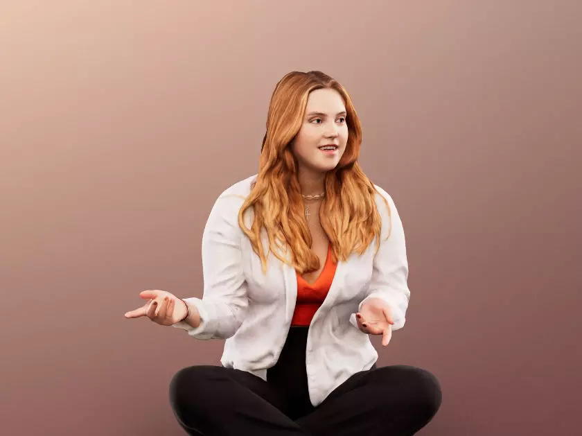 Mina 12451 - Sitting Casual Girl Talking Low-poly 3D model