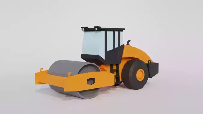 Low Poly Road Roller