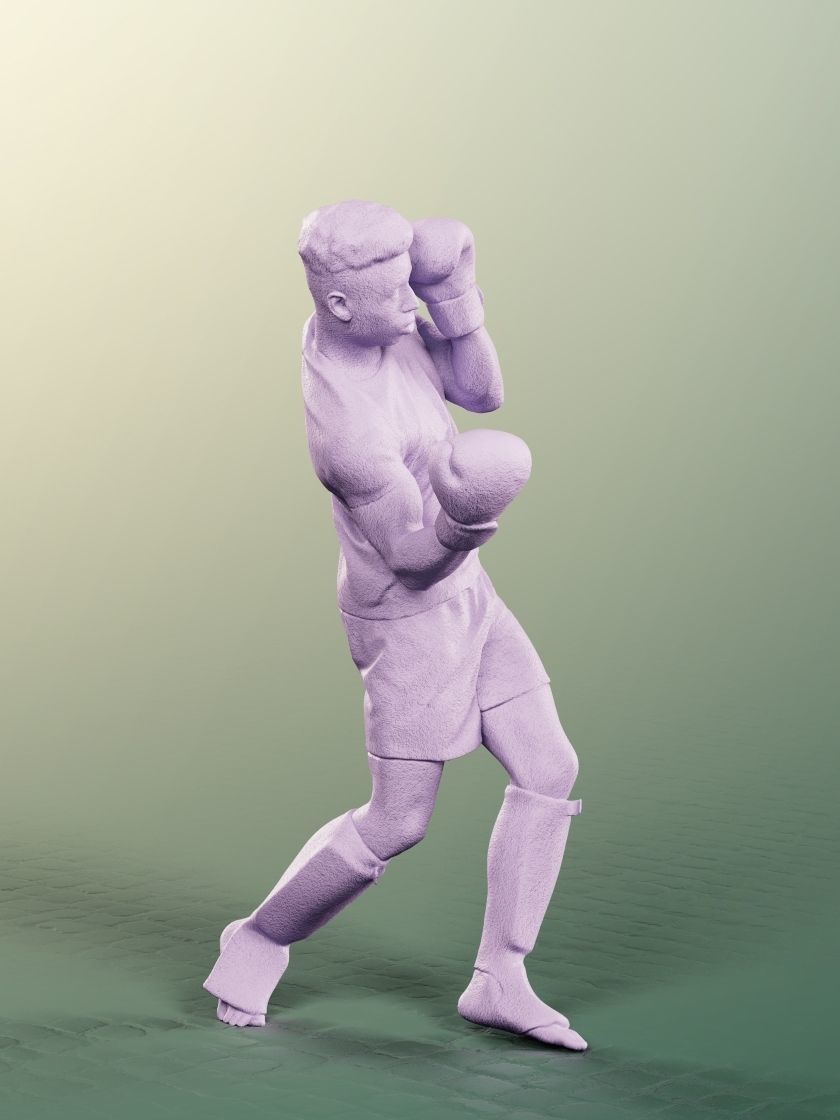 Kendal 12077-02 - Male Boxer Statue Low-poly 3D model_5