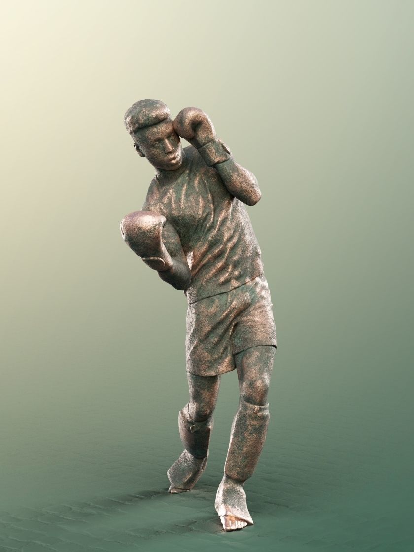 Kendal 12077-02 - Male Boxer Statue Low-poly 3D model_2