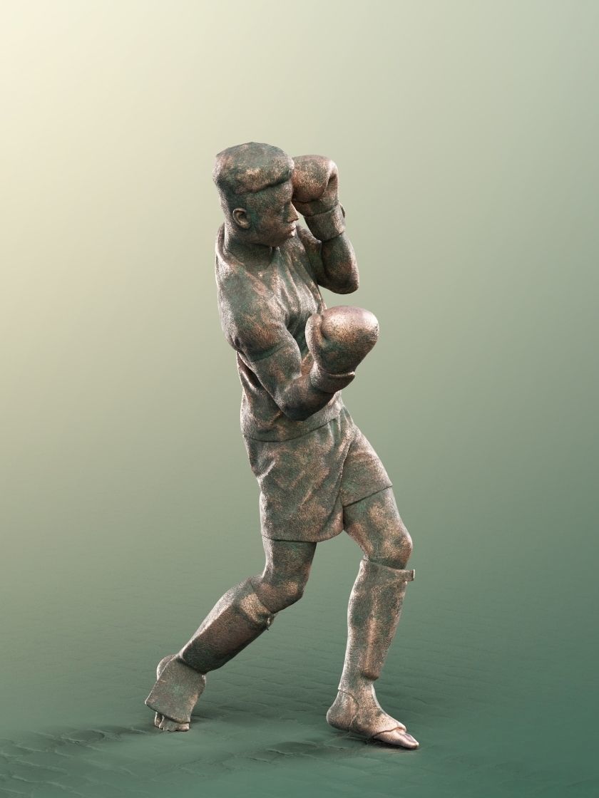 Kendal 12077-02 - Male Boxer Statue Low-poly 3D model_3