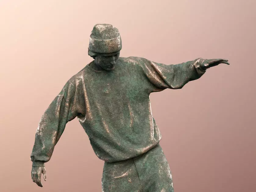 Tyler 11773-02 - Male Skater Statue Low-poly 3D model_0