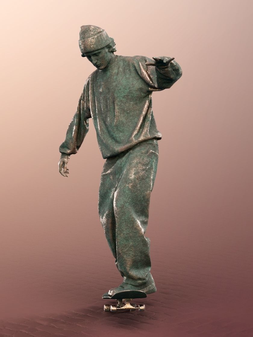 Tyler 11773-02 - Male Skater Statue Low-poly 3D model_3