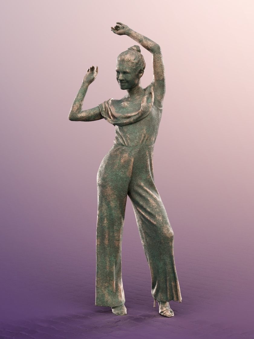 Bella 11645-02 - Dancing Woman Statue Low-poly 3D model_2
