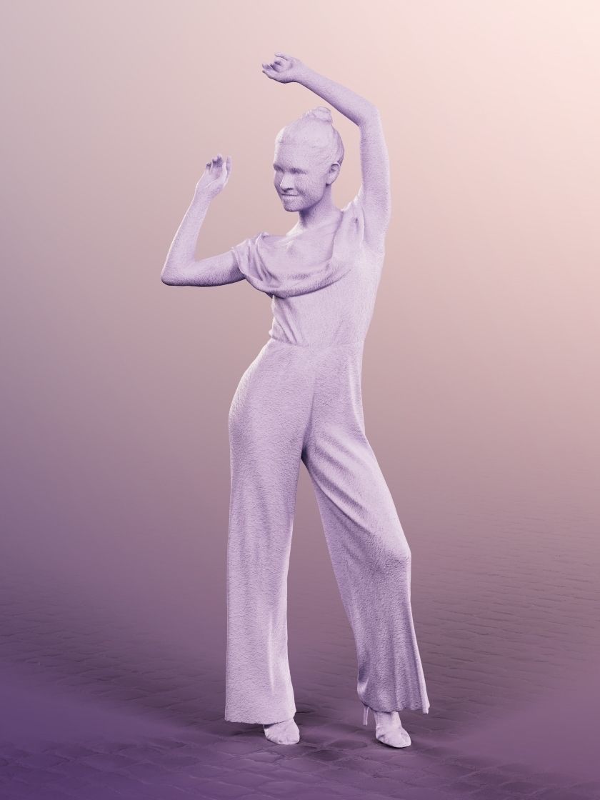 Bella 11645-02 - Dancing Woman Statue Low-poly 3D model_4