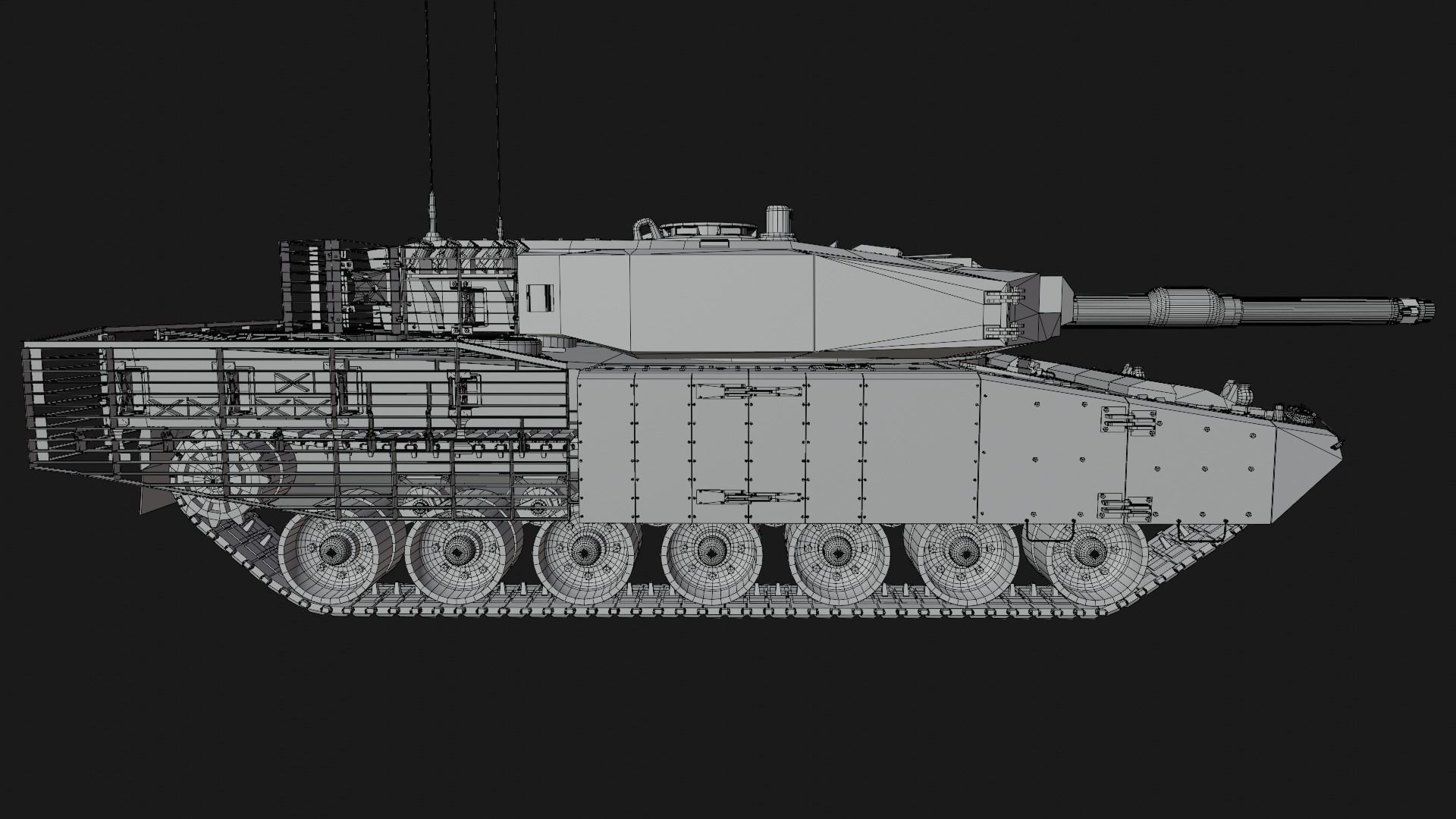 Leopard 2a4-t1 Low-poly 3D model_13