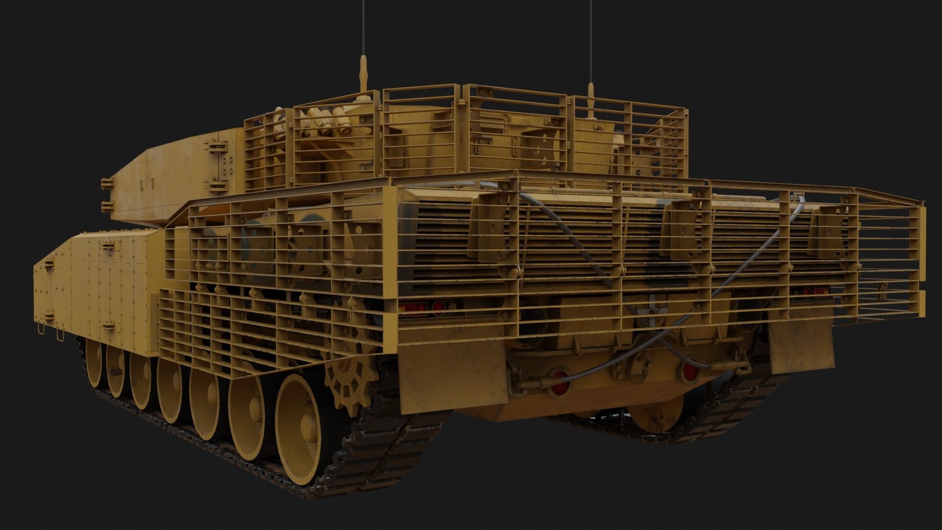 Leopard 2a4-t1 Low-poly 3D model_7