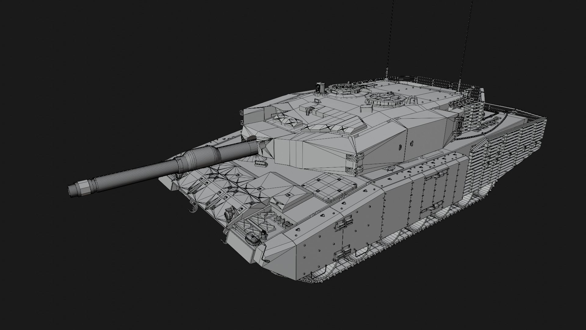 Leopard 2a4-t1 Low-poly 3D model_10